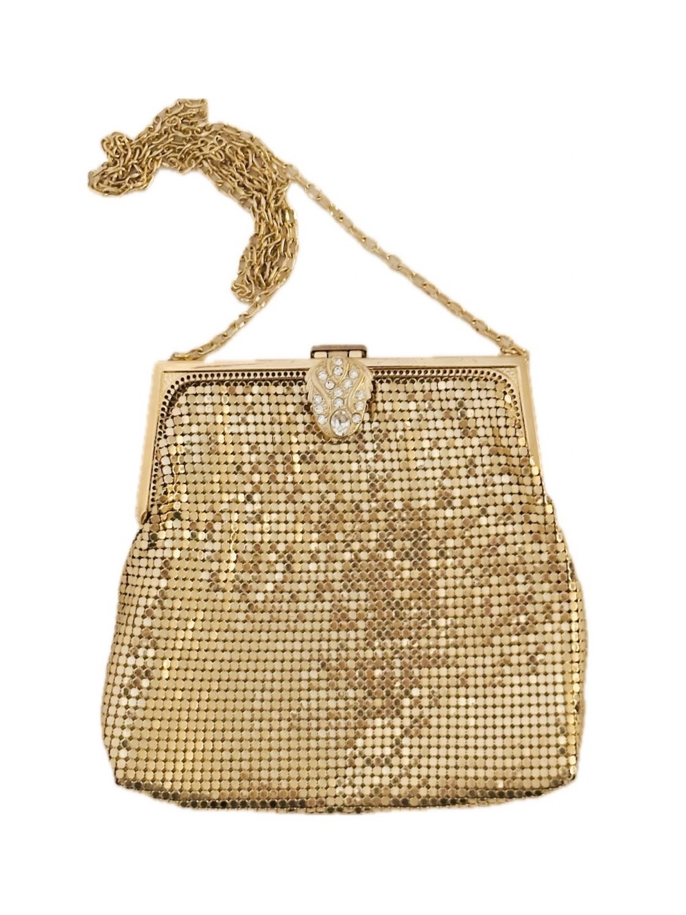 Whiting & Davis Vintage Gold Chain Mail Evening Bag